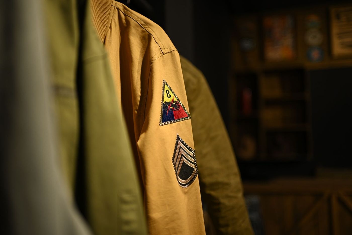 Embroidered patches on a jacket